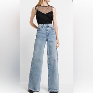 Express Light Blue Flare & Wide Leg Jeans